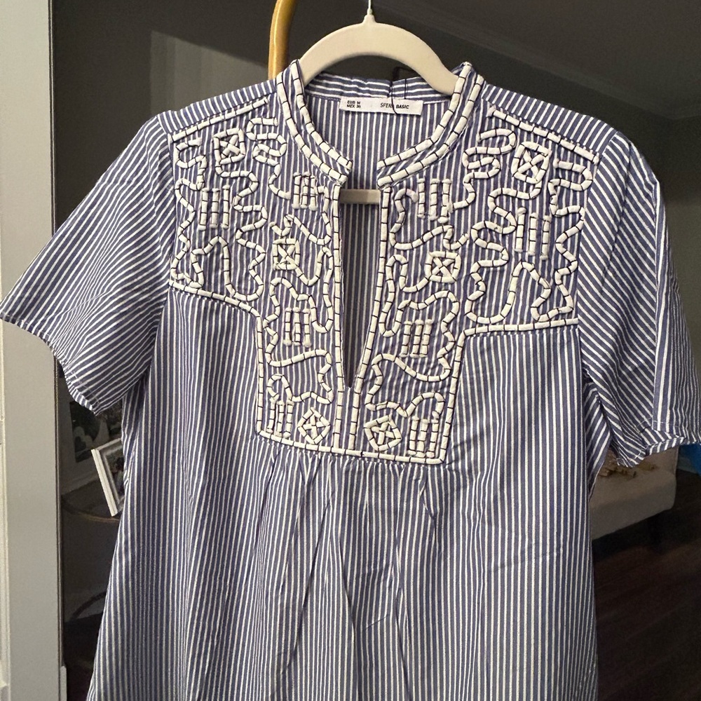 New with tag striped Blue and White Mini Dress